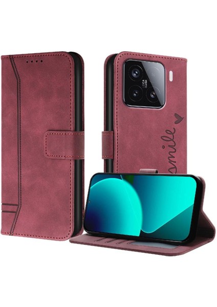 Xiaomi 15 Pu Deri Manyetik Kapatma El Kayışı Kart Yuvaları Için Telefon Kılıfı (Yurt Dışından)
