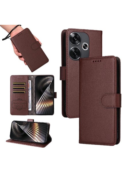 Xiaomi Poco F6 Crad Yuvası Cüzdan Kablosuz Şarj Manyetik Için Flip Case (Yurt Dışından) modelleri