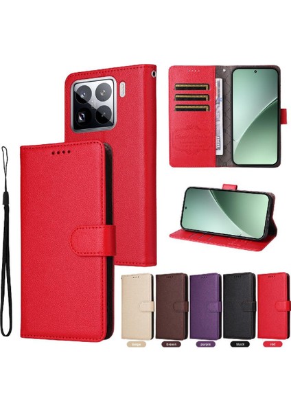 Xiaomi 15 Cüzdan Kablosuz Şarj Manyetik Araç Montaj Crad Için Flip Case (Yurt Dışından) modelleri