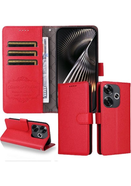 Xiaomi Poco F6 Crad Yuvası Cüzdan Kablosuz Şarj Manyetik Için Flip Case (Yurt Dışından)