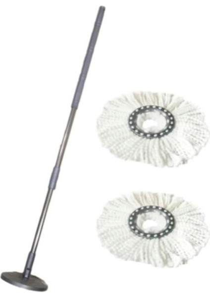 Temizlik Kovası Için Yedek Sap ve 2 Mop Seti Uyumlu, Pratik ve Kullanışlı