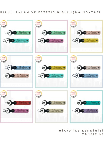 Turkuaz-F Yeşil, Isme Özel Hediye 01ADANA Hediyelik Şehir Sevgisiyle Hazırlanan 2'li Anahtarlık fiyatları