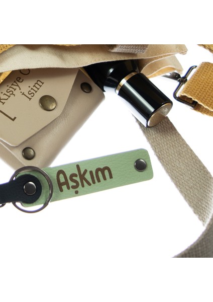 Açık Yeşil, Plates Stüdyoları Için Isim Yazılı Anahtarlık 30’lu Set, Müşterilere Kurumsal Hediyeler