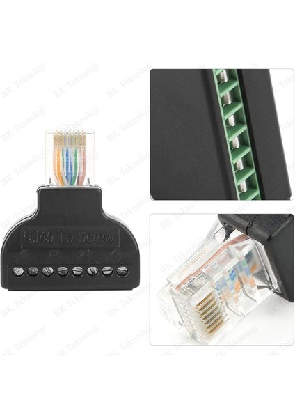 RJ45 8-Pin Vida Terminal Adaptörü RJ45 To Screw Terminal Adapter