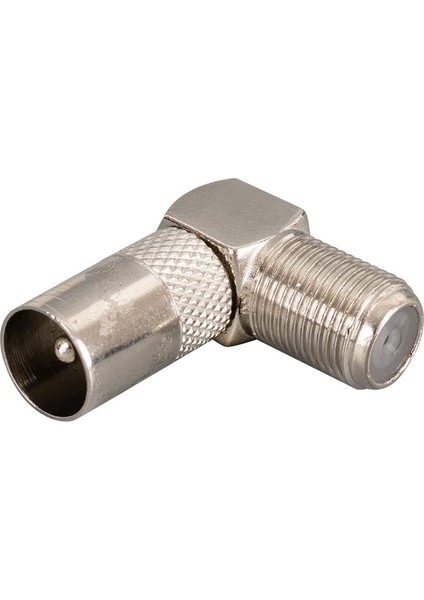 90 Derece Açılı F Tipi Dişi - Rf/tv Erkek Çevirici Adaptör