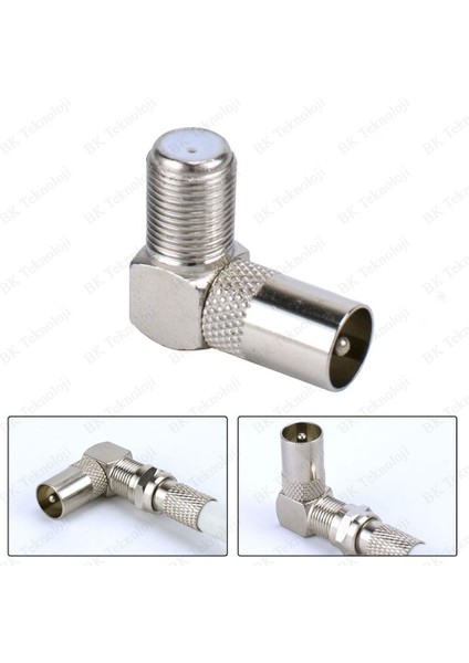 90 Derece Açılı F Tipi Dişi - Rf/tv Erkek Çevirici Adaptör fiyatları