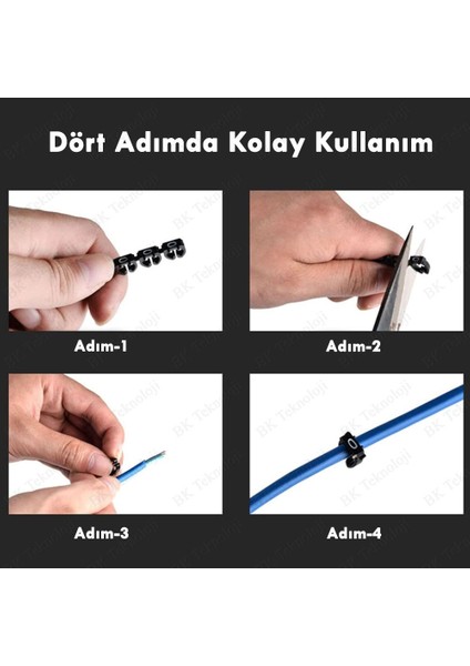 Renkli 6mm Ethernet Network Kablo Numaralandırma Etiketi (100 Adet 0-9 Numaratör)