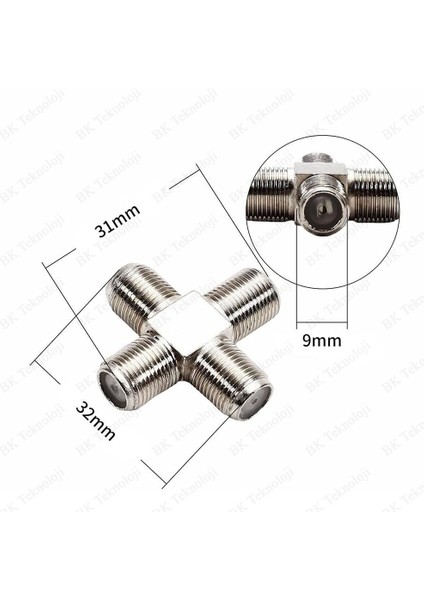 4 Yollu F Tipi Dişi Çoklayıcı Uydu Kablosu Dağıtıcı Konnektör fırsatları