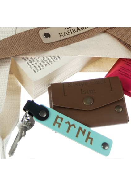 Hemşehrine Özel 61 Trabzon Temalı Deri Anahtarlık X2' Li Set, Adınızı Yazdırın, Sütlü Kahve-Bordo modelleri