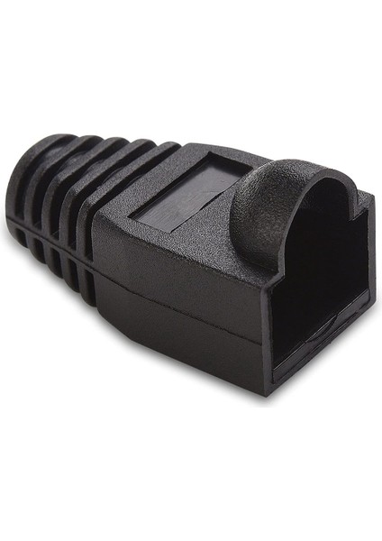 CAT5E/CAT6 Ethernet Ağ Kablosu Için Siyah RJ45 Gerilim Giderici Kılıf (100 Adet)