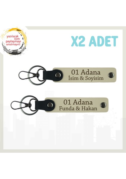 Sütlü Kahve, Kişisel Dokunuş 01 Adana Hediye Seçeneği Şehir Sevgisiyle Hazırlanan 2'li Anahtarlık