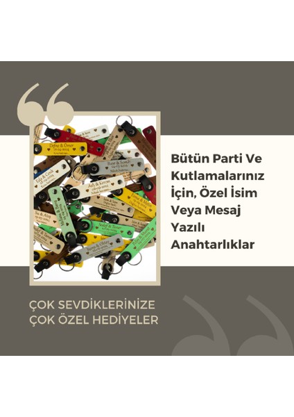 Yeni Evlenen Çiftler Için Hediyelik Hatıra Anahtarlığı Isme Özel 44' Lü Set, Beyaz & Lacivert modelleri