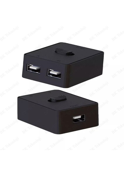 USB 2.0 2 Port Kvm Switch Çift Yönlü 1 Giriş 2 Çıkış - 2 Giriş 1 Çıkış