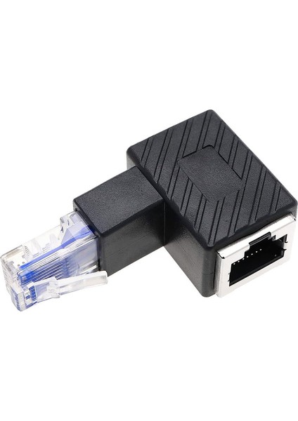 90 Derece Açılı RJ45 Erkek-Dişi Dirsek Ethernet Lan Adaptör