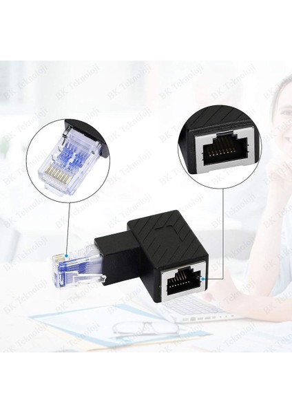 90 Derece Açılı RJ45 Erkek-Dişi Dirsek Ethernet Lan Adaptör fiyatları