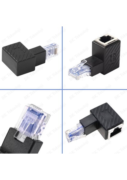 90 Derece Açılı RJ45 Erkek-Dişi Dirsek Ethernet Lan Adaptör modelleri