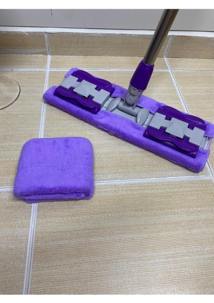 Mikrofiber Mandallı Mop, Yer, Duvar, Fayans ve Yüzey Temizliği Için Hediye Bezli