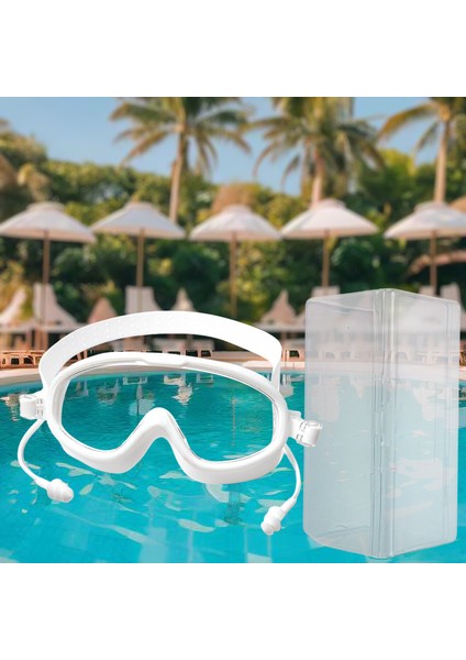 Çocuk Yüzme Gözlüğü Kız Erkek Yüzme Ekipmanı Gözlük Su Geçirmez ve Buğu Önleyici Büyük Çerçeve Profesyonel Dalış Gözlüğü (Yurt Dışından)