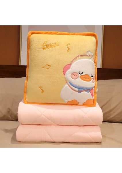 Karikatür Yastık Yorgan Çift Amaçlı 2'si 1 Arada Araba Sevimli Katlanır Klima Ofis Için Kalınlaşmış Araba Yastığı (Yurt Dışından)