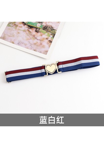 Kemer Kanvas Kemer Aşk Alaşım Ayarlanabilir Uzunluk Erkek ve Kadın Elastik Örgülü Kemer Elastik Bel Contası (Yurt Dışından)