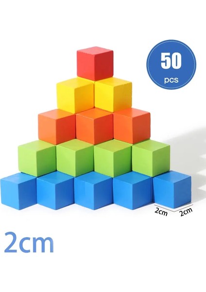 50/100PCS Renkli Küpler Ahşap Yapı Taşları Kare Ahşap Oyuncak Bebek Şekli Istiflemek Childrencolor Için Renkli Öğrenme Oyuncakları: NB155C1 (Yurt Dışından)