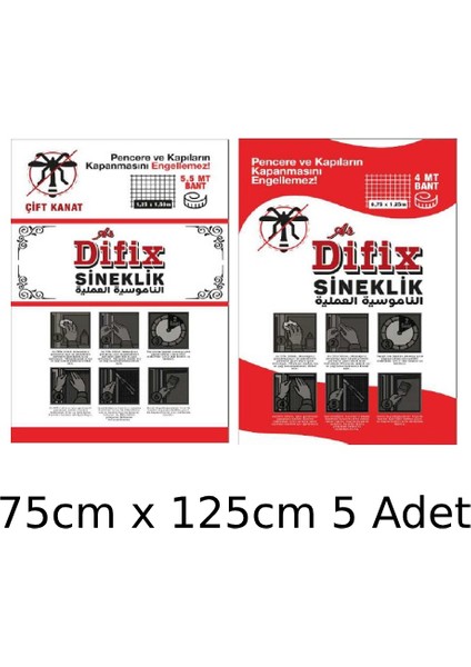 Tika Hazır Pencere Sinekliği 75X125 cm (5 Adet)