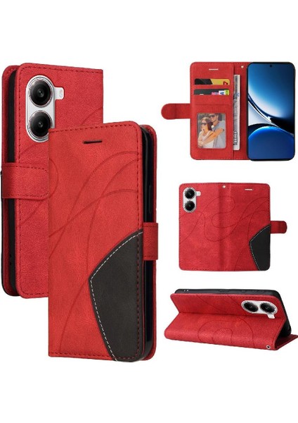 Xiaomi Poco X7 Pro 5g Flip Için Flip Case Folio Kitap Dikiş Renk ile (Yurt Dışından)