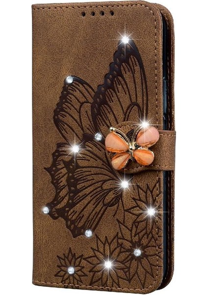 Elmas ile Xiaomi Redmi Not 14 Pro 4g Büyük Kelebek Için Flip Case (Yurt Dışından)