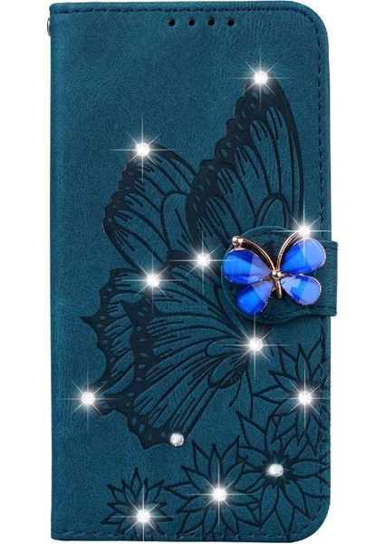 Elmas ile Xiaomi Redmi Not 14 Pro 4g Büyük Kelebek Için Flip Case (Yurt Dışından)