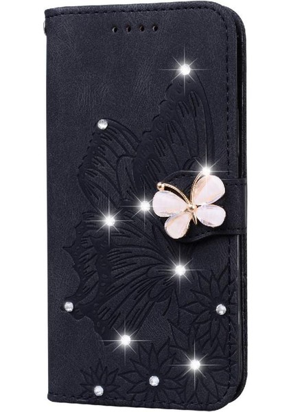 Elmas ile Xiaomi Redmi Not 14 Pro 4g Büyük Kelebek Için Flip Case (Yurt Dışından)