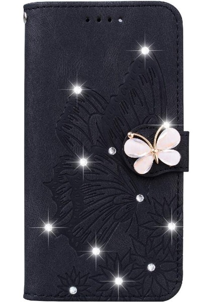 Elmas ile Xiaomi Redmi Not 14 Pro 4g Büyük Kelebek Için Flip Case (Yurt Dışından)