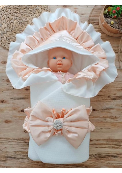 Yenidoğan Mehtap Lüks Kelebek Taç Nakışlı Bebek Battaniyesi Kundak Pudra fiyatları