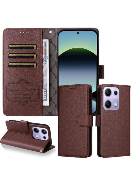 Xiaomi Redmi Note 13 Pro 4g Cüzdan Kablosuz Şarj Crad Için Flip Case (Yurt Dışından)