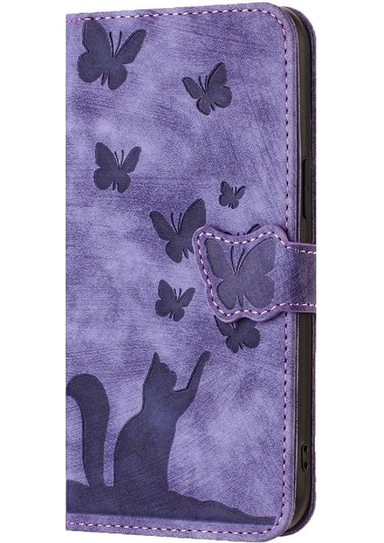 Xiaomi Redmi Note 14 4g Kabartmalı Kelebek Kedi Kart Cebi Için Flip Case (Yurt Dışından) modelleri