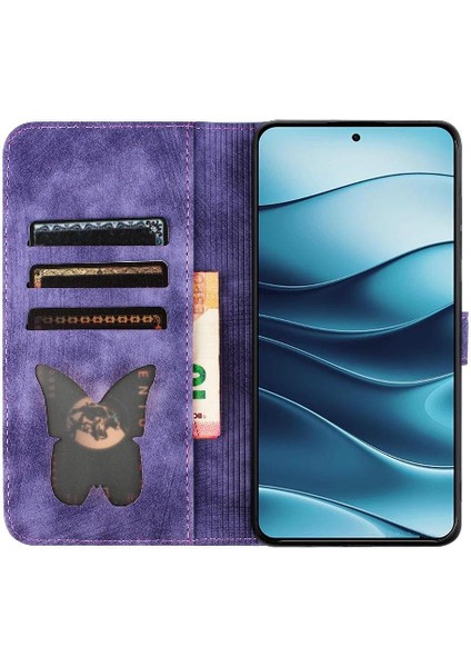 Xiaomi Redmi Note 14 4g Kabartmalı Kelebek Kedi Kart Cebi Için Flip Case (Yurt Dışından) fırsatları
