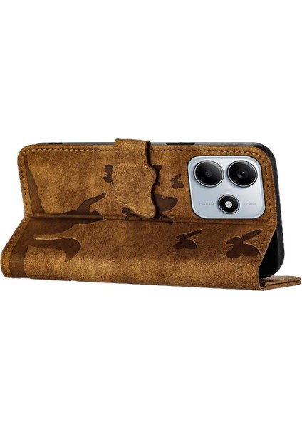 Xiaomi Redmi Note 14 4g Kabartmalı Kelebek Kedi Kart Cebi Için Flip Case (Yurt Dışından) modelleri