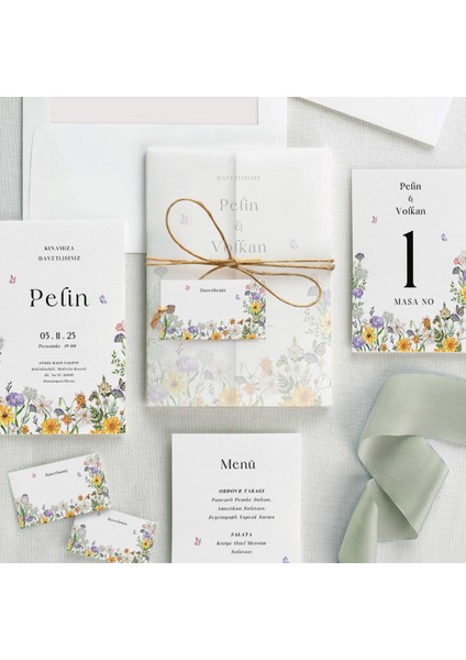 Tımless Şeffaf Zarflı Düğün Davetiyesi