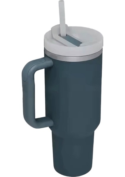 40 Oz Dak Saplı Kapaklı Pipetli 40 Oz Paslanmaz Çelik Su Şişesi Vakumlu Termos Dak Seyahat Termal Kahve Kupa Stanleys IÇINKAPASITE:40OZ (1200ML)/RENK:AÇIK Mavi (Yurt Dışından)
