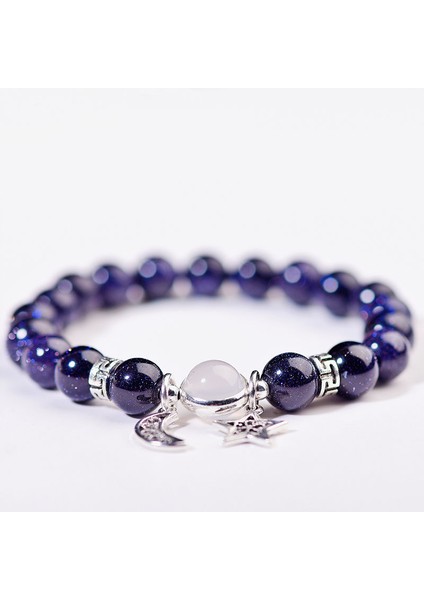 El Yapımı Doğal Volkanik Taş Kaymaktaşı Boncuk Bilezik Erkekler Için Retro 10/8mm Elastik Boncuk Çift Bilezik (Yurt Dışından)