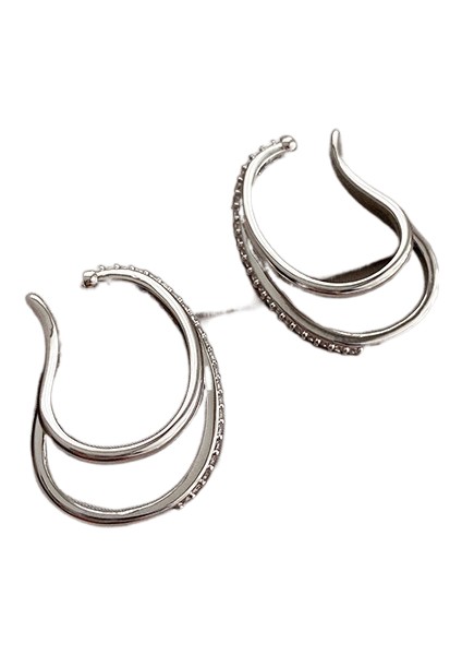 Kulak Kemiği Klipsi Metal Kişilik Basit Kulak Asılı Tek Parça Küpe Kadın (Yurt Dışından)