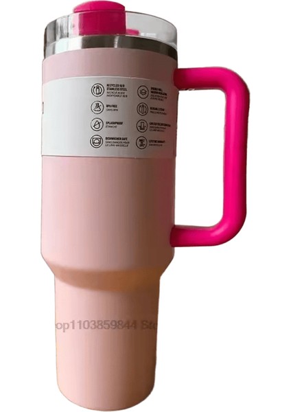 Marka 40 Oz Tumbler Kapaklı ve Pipetli Saplı Pipet Paslanmaz Çelik Vakum Yalıtımlı Buzlu Kahve Kurı Araba Için Termal Daklar Kapasite: 40OZ / Renk: Bs-3 (Yurt Dışından)