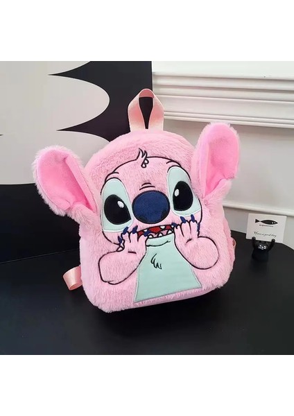 Disney Stitch Peluş Sırt Çantası Ins Japon Komik Karikatür Okul Çantası Büyük Kapasiteli Öğrenci Backpack Anaokulu Çantası Çocuk Hediye Rolor: Mavi (Yurt Dışından)