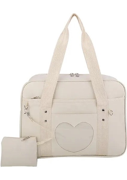 Lolita Kalp Jk Okul Üniforma Çantaları Moda Kadınlar Oxford Kadın Pu El Çantası Cosplay Anime Omuz Çantası Sırt Çantası Renk: Kremsi-Beyaz (Yurt Dışından)