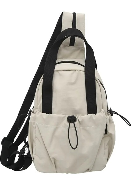 Yeni Boş Zaman Göğüs Torbası Sırt Çantası, Işe Gidip Gelen Erkekler ve Kadınlar Için, Açık Hava Sporu Çapraz Çantası, Büyük Kapasiteli Bisiklet Backpackcolor: Bej (Yurt Dışından)