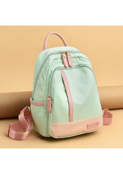 Kadınlar Için Kontrast Renk Sırt Çantası Genç Su Geçirmez Oxford Seyahat Sırt Çantası Kızlar Koyun Bolsa Renk: Açık Yeşil (Yurt Dışından)