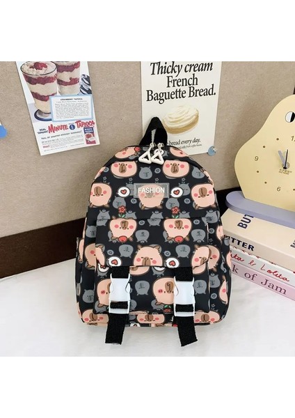 Peluş Sırt Çantası Çok Yönlü Çizgi Film Komik Capibala Crossbody Çanta Alrge Kapasite Tote Bagcolor: Siyah (Yurt Dışından)