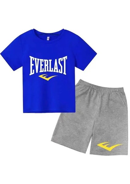 Çocuklar Yaz Boş Zamanları Basit Mektup Baskısı 2 Adet O Yaka Tees+Şort Pantolon Sporular 2-13 Yıl Erkek Kızlar Sokak Kıyleri Çocuklar Setscolor: 2/çocuk Boyutu: 100 (Yurt Dışından)