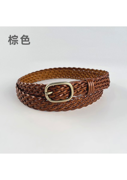 Deliksiz Kadın Örgülü Kemer Retro Moda Dekorasyon Rahat Pantolon Kot Elbise Kemer Kadın (Yurt Dışından)