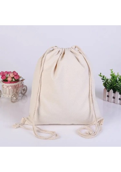 Özel Tuval Çanta Omuzları Çizme Paketi Cepleri Alışveriş Çantası Çanta Pamuk Çantası Spor Seyahat Seyahat Depolama Çantası Renk: Beyaz/hediye Kutusu Boyutu: 30X40CM (Yurt Dışından)