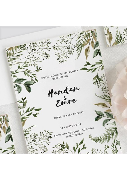 Harmony Şeffaf Zarflı Düğün Davetiyesi fiyatları